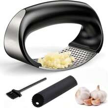 Stainless Steel Garlic Masher, Manual Garlic Crusher, Multifunctional Kitchen Gadget For Pressing, Squeezing & Mashing Garlic