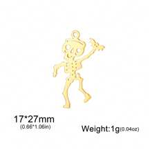 1 pieza Esqueleto bailarín minimalista de acero inoxidable, colgante de araña y murciélago, accesorio creativo con diseño de Halloween adecuado para collar, pulsera, llavero, aretes, accesorios hechos a mano DIY