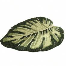 Green Leaf Bath Rug For Bathroom Soft And Absorbent Bath Mat Non-Slip Fuzzy Floor Rug For Home - 綠色 - 查看 9