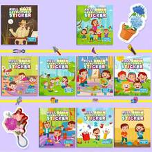 10/20 buc cărți cu stickere de desene animate, stickere distractive pentru activități de călătorie care pot fi lipite în mod repetat, inclusiv subiecte precum raționamentul matematic și memoria, cadouri perfecte de ziua de naștere pentru copii, jucării de Paște, jocuri, stickere, cadouri decorative de Halloween și Crăciun, înapoi la școală