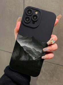 1pc Black Iris Mountain Design Full Body Protective Phone Case Compatible With IPhone 17 Pro Max/16 Pro Max/16 Pro/16/15 Pro Max/15 Pro/15/14/13/13 Pro/12/11/XR And A15/A14/A50/A53/S23/S24/S21 FE/S23 Ultra/S24 Ultra/A33/A05/A35/A36/A24 FE/S25/S25 Ultra - Anti-Drop Soft Shell Waterproof Shockproof Scratch Resistantphone Cases For Men - Style 1 (1PC) - View 1