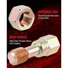 49 PC Thread Chaser Set Metric And SAE Thread Restorer Tool With 22 Taps 24 Dies 3 Thread Files Master Thread Cleaner Rethreading Kit In UNC UNF Metric Sizes - As Pic - View 6