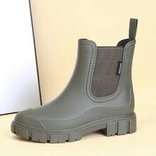 DangDing Damen Mode vielseitige Lässig elastische strukturierte Sohle Plateau Militärstiefel, Chelsea Stiefel, Knöchel Stiefel, wasserdichte Regenstiefel geeignet für Outdoor, Garten, Wandern, Arbeit