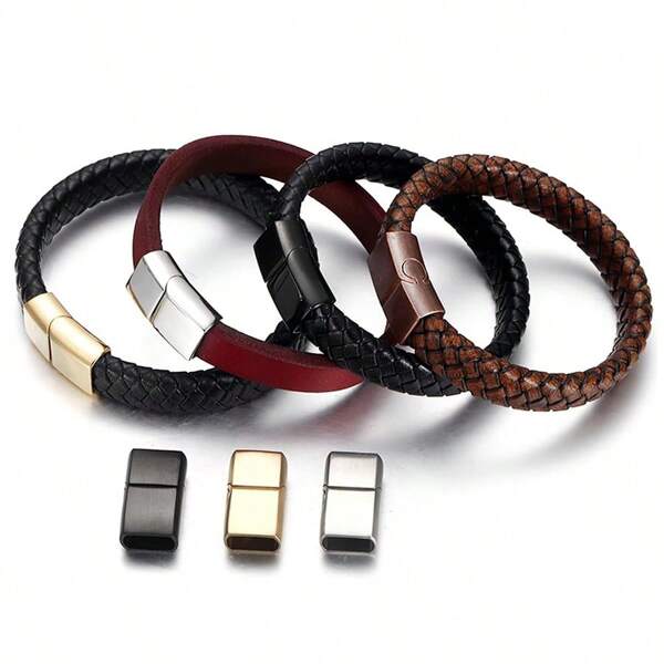 1 قطعة إبزيم مغناطيسي من الفولاذ المقاوم للصدأ بفتحة 8*5/12*6 ملم لسوار الجلد، إنهاء مسطح للإكسسوارات وصنع المجوهرات DIY