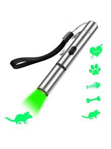 5-In-1 LED Projection Pen, Multifunction Pet Projection Flashlight - Cat Paw, Bone, Fish Bone, Heart, Mouse Patterns, Stainless Steel USB Rechargeable, Red & Green Light, Innovative Cat Toy, Cat Training Accessory To Enhance Interaction - Multicolor - View 14