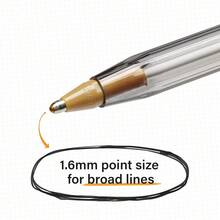 BIC Cristal Xtra Bold Ballpoint Pens, Bold Point (1.6mm) For Vivid And Dramatic Lines, Black Ink, 24-Count Pack, Perfect Ink Pens-57035 - 彩色 - 查看 4