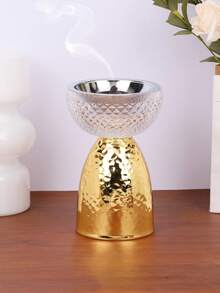 1 Pc/1 Set Simple And Elegant Transparent Glass Incense Burner/Incense Burner Stand, It Can Be Used As An Aromatherapy Diffuser, Aromatherapy Burner Is Used To Create An Elegant Atmosphere, It Can Also Be Used For Tea Room Decoration Can Be Used As An Ornament, It Is Suitable For Home Decoration, House Decoration