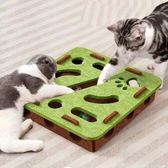 BVEOYPET 1pc, A Self-Amusement Toy For Cats To Relieve Boredom, Liberating The Owner's Hands, A Smart Hole-Poking Toy For Pets To Entertain And Stimulate Intelligence, A Durable And Scratch-Resistant Hole-Poking Toy, A Cat-Shaped Turntable Game Maze Box, A Cat Scratching Board, Cat Toy.