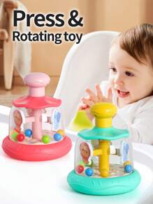 1pc Baby Infant Pressing Rotating Animal Rocking Horse Toy, Colorful To Attract Baby's Attention, Fun Early Education Toy, Suitable For Boys, Girls, Thanksgiving, Birthday, Christmas Gift