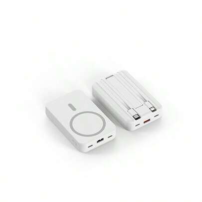 10000mAh Magnetic Wireless Power Bank With Built-In USB-C & Lightning Cables | MagSafe-Compatible Portable Charger With Phone Stand | Fast Charging Backup Battery Compatible With Iphone 16/15/14/13/12 Series & Android | Compact, Strong Magnetic Suction | Ideal For Daily Use, Travel, School, Office | Great Gift For Students, Men, Women | Perfect For Holidays: Christmas, New Year, Valentine's Day, Mother's Day, Father's Day, Graduation, Birthdays, Halloween, Thanksgiving, Back To School, Summer Camping Suitable For Summer Holiday Outdoor Travel/Camping And Hand Free Emergency Backup Mobile Power Supply Gifts For Family, Friends, Birthday Nan