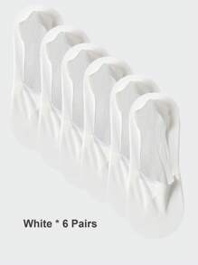 1/3/6 Pairs Men's Solid Bottom Breathable Solf Nylon Upper Low Cut Invisilbe No Show Socks With Non-Slip Gel At Heel, Suitable For Sports Or Daily Use - Multicolor - View 31