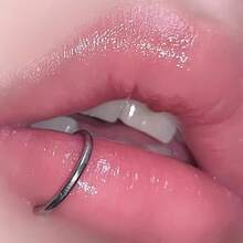 2-Piece Set Of Y2K Punk Style Silver Non Piercing Lip Rings - Fashionable And Versatile, Suitable For Daily Wear Or Parties - 銀色2件裝 - 查看 2