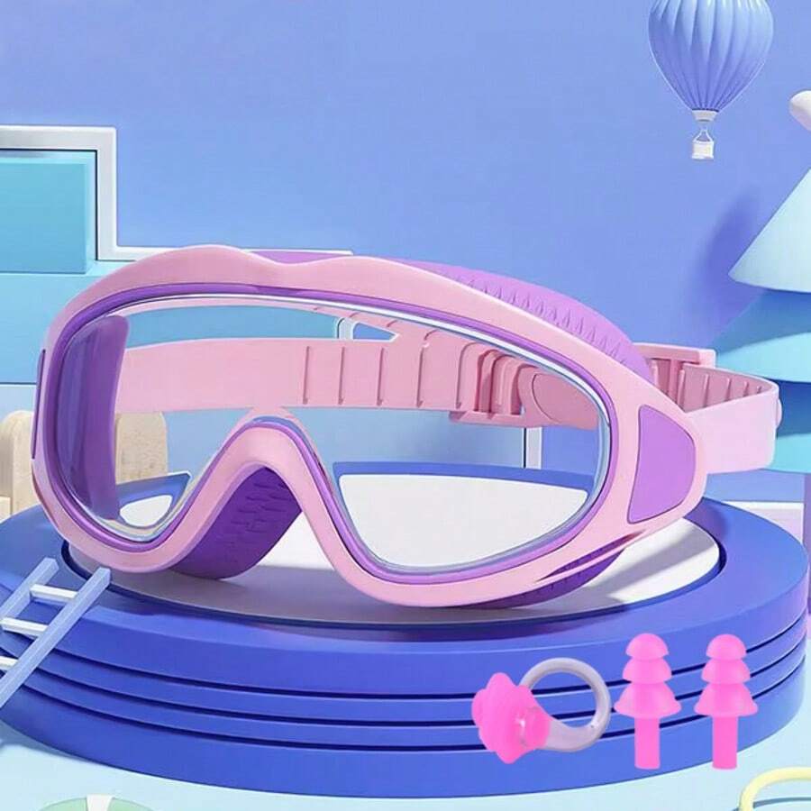 Kids Swimming Goggles, Anti-Fog Anti-Leak Big Frame Swim Goggles For Boys And Girls Aged 3-14