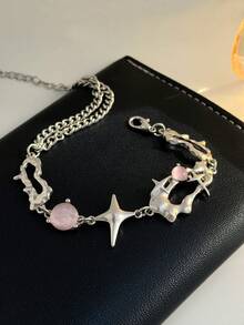 星星装饰手链 - 銀色 - 查看 5