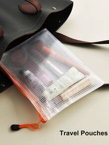 1 Peça/5 Peças Bolsa de Zíper Transparente de Mão para Escritório, Bolsa de Informações para Estudantes, Bolso de Zíper para Organização e Armazenamento - Perfeito para Bordado Cruzado, Jogos de Quebra-cabeça, Viagem, Escola, Jogos de Tabuleiro e Suprimentos de Escritório - Tamanho A4, De Volta às Aulas