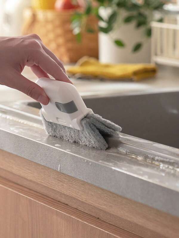 1 pieza/2 piezas Kit de cepillo limpiador de riel de ventana mágica, herramienta de limpieza de ranura 2 en 1 Cepillo de limpieza de marco de ventana y ranura de puerta, herramientas de limpieza de riel de puerta corrediza, limpiador de grietas manual