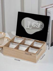 1个木制茶叶盒，多种尺寸可选，茶包分隔收纳盒，咖啡包多用途收纳盒，带透明翻盖