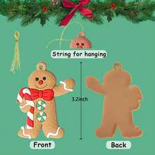 3/6/12pcs Gingerbread Man Ornaments: Add Sweet Ambiance To Your Christmas Tree Decorations! Christmas Halloween Thanksgiving Easter Gifts,Christmas Tree,Santa Claus,Christmas Decorations,Gingerbread House,Christmas Gifts Christmas Tree Hangings,Christmas Gifts,Christmas - Multicolor - View 9