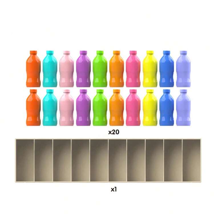 Jeu de correspondance de couleurs de boissons amusant pour enfants, jeu éducatif précoce de devinettes ludiques, entraînement de la mémoire, jeu de table interactif, développe la mémoire et les compétences logiques des enfants, jeu de fête, convient aux garçons et aux filles, excellent cadeau d'Halloween et de Noël pour les enfants - Multicolore - Voir 6