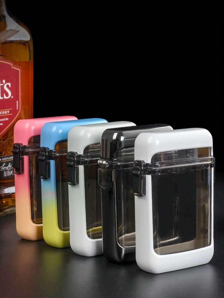 1pc Customized Sealed Waterproof Transparent Hanging Cord Cigarette Case, Holds 20 Cigarettes, Fashionable Ombre Color - Multicolor - View 4