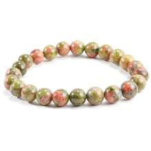 Pulsera bohemia de cuentas multicolor de 8 mm con cuarzo rosa natural y piedras de berilo | Pulsera de cristal curativo con cordón elástico | Equilibrio energético de yoga y meditación | Regalo elegante de cuentas redondas