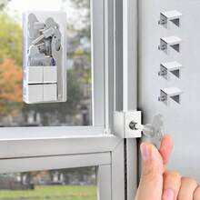 [4 Sets] Sliding Window Lock With Key Aluminum Alloy Adjustable Security Lock (Silver) Single Hole Quick Installation Anti-Theft And Anti-Theft Suitable For Vertical/Horizontal Windows - Silver-large - View 11