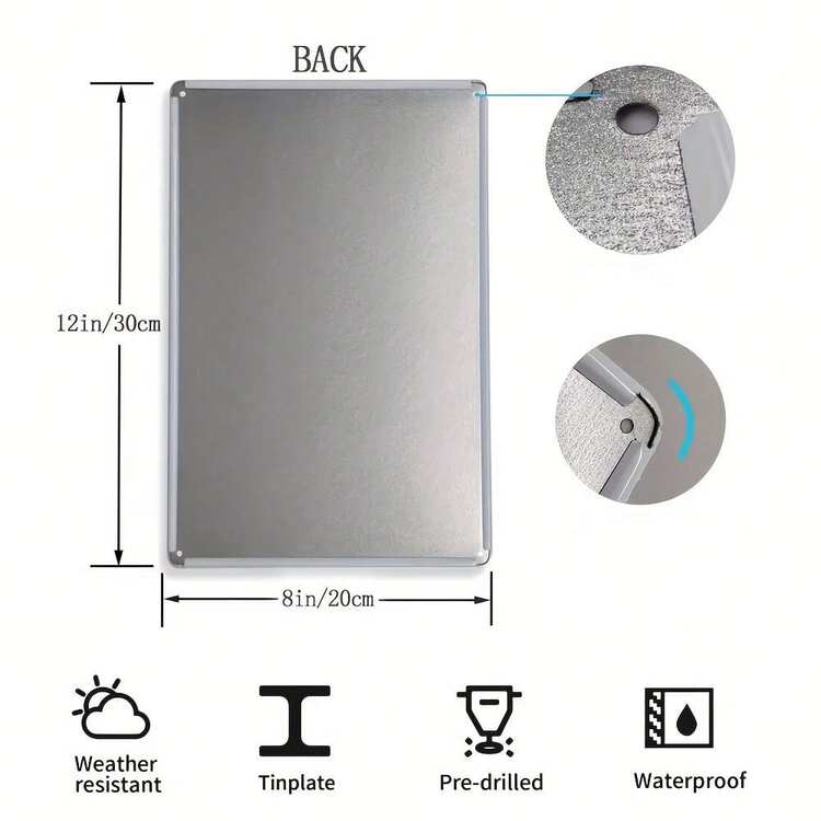 1 件复古金属装饰标牌“这里住着一只公鸡和一只可爱的小鸡” - 多用途壁挂锡牌，适用于家庭、酒吧、咖啡厅、花园、农舍 - 耐候、预钻孔、英国幽默锡标牌礼物，8x12 英寸 - 适用于庭院、街道、商场、车库、男人窝、卧室、随机风格 - 彩色 - 查看 4