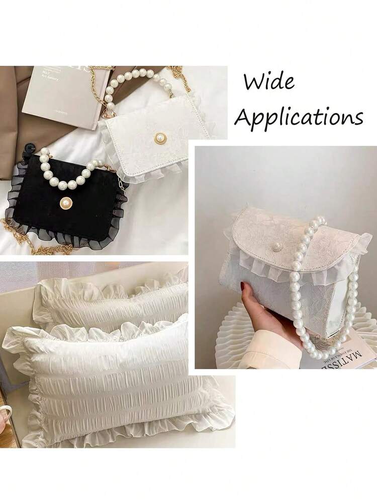 2/5/10Yards 4CM Double Layers Organza Satin Pleated Lace Ribbon Trimming For Party Dress Decorative Clothing Diy Crafts Supplies Needlework Fabric Wedding Dress Accessories - Multicolor - View 7