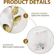 Ins Style Gold And Silver Leaf Light String, Bedside Decoration Photo Atmosphere Light, Bedroom, Living Room, Office, Wedding Party Decoration - Leaf Light - View 13