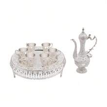 YUNRUX European Coffee Cup And Teapot Set, Tea Service Set, Tea Service Set For Tea Table Decoration Living Room, Dining Room, Company - Silver - View 4