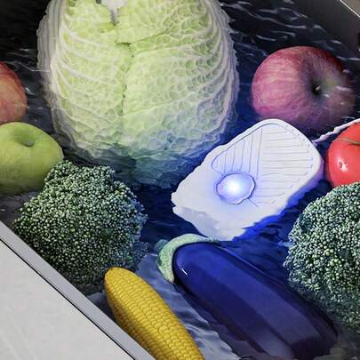 RAF USB Powered Fruit & Vegetable Cleaner - Kitchen Fresh Produce Sanitizer, Food Purifier, High Frequency Vibration Fruit & Vegetable Washer