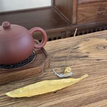 2 piezas/4 piezas Quemador de incienso con diseño de hoja y caracol, colector de cenizas, soporte para varillas de incienso, decoración para sala de meditación, yoga, hogar y oficina