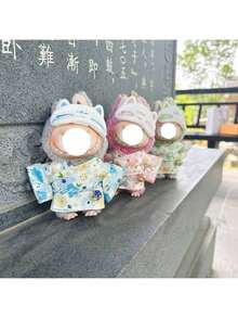 17cm Plush Doll Clothes, LBB Accessory Floral Shirt & Shorts, Cute & Fresh Japanese Style Outfit Set For LABOBO Doll - Multicolor - View 2