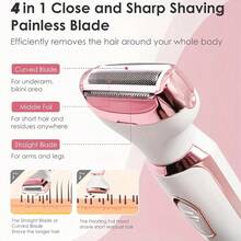 [Perfect Gift For Women] 4-In-1 Rechargeable Electric Razor For Women Face, Nose, Legs, Underarm, Bikini Trimmer, Women'S Electric Shaver Painless Grooming Kit - Portable USB Charging ,, Mother's Day Gifts,Great For Halloween, Christmas Gifts,Valentine's Day Gift - 白色 - 查看 3