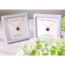 SmileBelle Black Heart Necklace Women, Black Black Tourmaline Necklace As Birthday Gifts Her, Black Handmade Jewelry Silver Heart Pendant Necklace Teen As Tendy Jewelry - Vàng - Xem 7