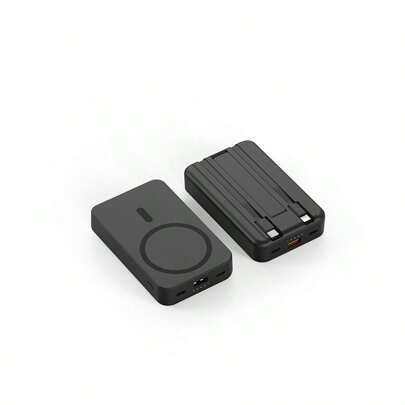 10000mAh Magnetic Wireless Power Bank With Built-In USB-C & Lightning Cables | MagSafe-Compatible Portable Charger With Phone Stand | Fast Charging Backup Battery Compatible With Iphone 16/15/14/13/12 Series & Android | Compact, Strong Magnetic Suction | Ideal For Daily Use, Travel, School, Office | Great Gift For Students, Men, Women | Perfect For Holidays: Christmas, New Year, Valentine's Day, Mother's Day, Father's Day, Graduation, Birthdays, Halloween, Thanksgiving, Back To School, Summer Camping Suitable For Summer Holiday Outdoor Travel/Camping And Hand Free Emergency Backup Mobile Power Supply Gifts For Family, Friends, Birthday Nan