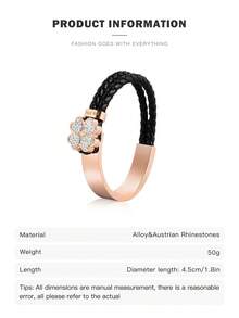 Folli Follie 女士编织手链四叶草钻石手镯玫瑰金色不锈钢手链女士手镯首饰配饰舞会婚礼约会礼物 - 玫瑰金 - 查看 6