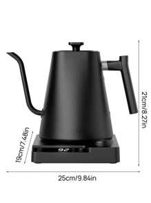 Bollitore elettrico a collo di cigno, bollitore elettrico per acqua calda, bollitore per tè con versamento, 1200 watt di riscaldamento rapido, bollitore elettrico per tè con spegnimento automatico e pulsante unico, in acciaio inossidabile, 1000ml, colore nero, per uso domestico e angolo caffè