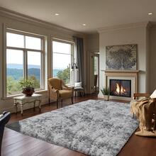 Grauer teppich wohnzimmer, ochfloriger Wohnzimmerteppich, großer Teppich zur deko wohnzimmer, superweicher und flauschiger moderner teppich schlafzimmer, plüschiger Innenteppich für die moderne Wohnraumdekoration, Ein weicher Schlafzimmerteppich ist das perfekte Geschenk zum Muttertag.