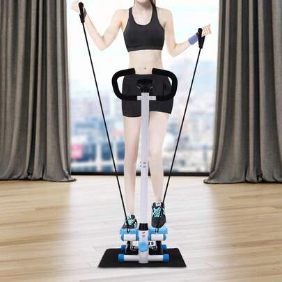Eatssode Stepper fitness, macchina per esercizi, stepper fitness con manubrio per casa, ufficio, soggiorno, palestra