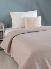 Single Size Bedspread – 180x210 Cm – 100% Cotton, Soft & Breathable, Lightweight & Machine Washable – MADE IN TURKEY - Pink - View 2
