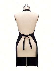 1/2pcs Customized Black Kitchen Cooking Apron, Modern Polyester Oil-Proof Apron, Black Kitchen Apron, Polyester Apron For Garden, Kitchen And Housework Perfect For Home, Restaurant, And Kitchen Cooking,Washing Gloves