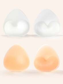 2pcs Seamless Silicone Bra Inserts - Reusable Invisible Adhesive Straps For Bikini & Wedding Dresses, Strong Hold, Hand Washable, Solid Color Design, Reusable Lingerie | Smooth Texture | Durable Silicone