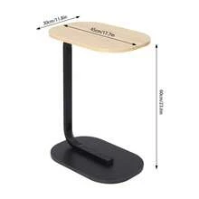 YUNRUX C-förmiger Beistelltisch, kleiner Couchtisch, Beistelltisch Log Color & Schwarz - Verschiedenfarbig - Übersicht 4