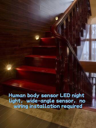 1pc | 3pcs | 6pcs Motion Sensor LED Round Light, Suitable For Corridor, Wardrobe, Stairs, Desk, School, Bedroom, Portable Night Light