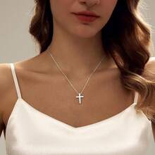 Cross Necklace For Women, Dainty 18K Gold Plated/Sterling Silver Small Cross Pendant Necklace Simple Gold Cross Necklaces For Women  Faith Jewelry Gift2025 - 經典十字銀 - 查看 6