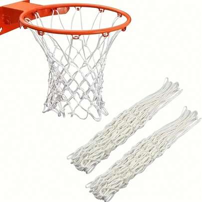 1/2 tấm lưới bóng rổ, lưới rổ bóng rổ màu đỏ trắng bền chắc, được gia cố, dùng cho sân thể thao ngoài trời, nhà thi đấu.