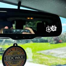 Pegatinas de flores de hibisco para el espejo retrovisor del coche, pequeñas flores de hibisco, flores, calcomanías para espejos de coche, mini calcomanías, calcomanías pequeñas, vinilo para interiores/exteriores, múltiples colores, accesorios de decoración para el coche - Unitalla - Ver 2