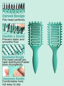 2025 New Pink Curling Brush With Wild Boar Bristles – Designed For All Hairstyles And Women's Curly Hair. No Pulling, No Tangles, Easy Detangling, Anti-Frizz And Smooth Finish. Creates Natural Curls Effortlessly – Your Go-To Styling Tool For Summer.