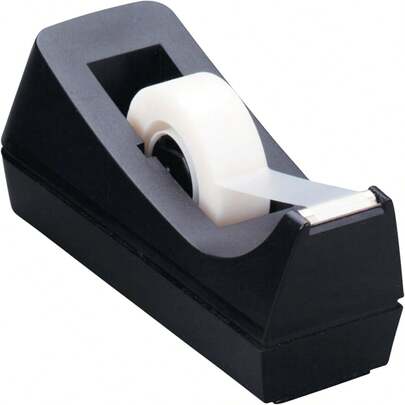 Dispensador de cinta para escritorio - Base antideslizante - Dispensador de rollo de cinta con núcleo de 1 pulgada y peso - Perfecto para oficina, hogar y escuela